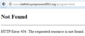 Wo ist nur http://www.ballisticsymposium2013.org ?