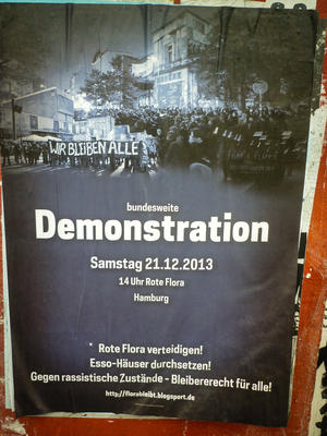 Demoplakat Hamburg 21.12.13.