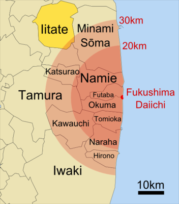Fukushima Evakuierungszonen