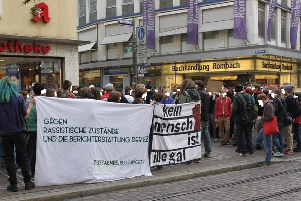 Kundgebung gegen rassistische Zustände und die Berichterstattung der BZ!