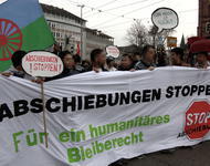 Flüchtlinge demonstrieren für ihr Bleiberecht, Freiburg März 2014