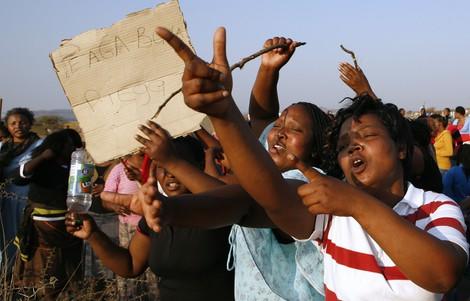 Protestierende Frauen in Marikana