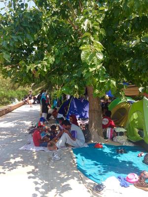 Geflüchtete campieren im Pedion-tou-Areos-Park in Athen