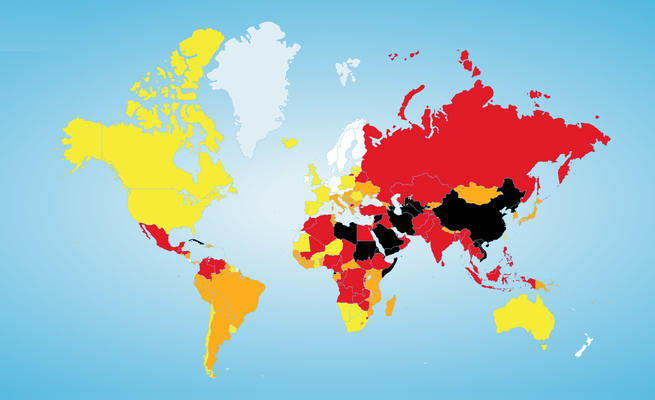 Karte Pressefreiheit 2015