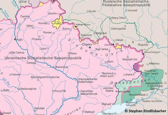 Änderungen und Pläne für die Grenzziehung zwischen der Ukrainischen und Russischen Sowjetrepubliken