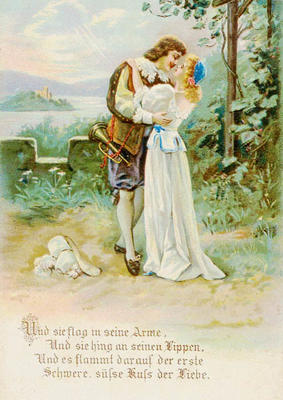 Alte deutsche Postkarte, 19. Jahrhundert