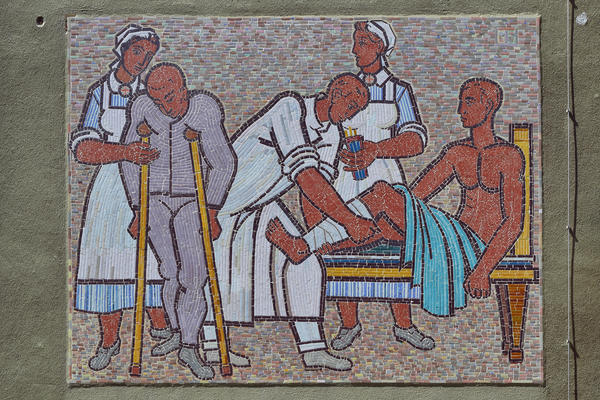Auch hier vor allem Frauenarbeit: Krankenpflege-Mosaik in Wien