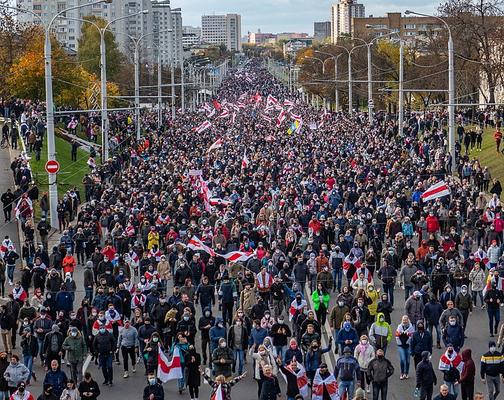 Proteste am 18. Oktober 2020. Minsk, Belarus (Weißrussland)