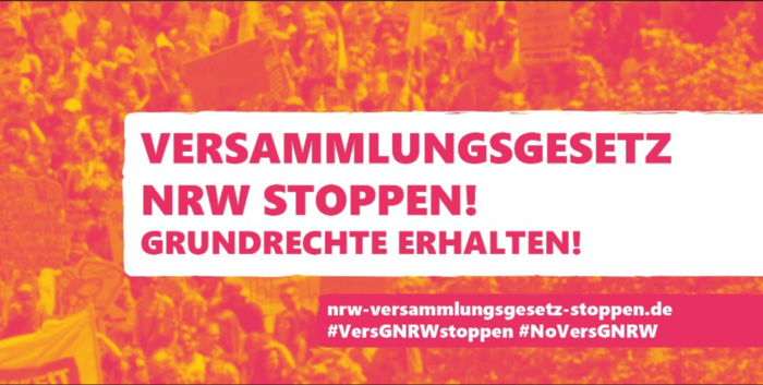 Screenshot des Headers bei Twitter von Versammlungsgesetz NRW stoppen!
