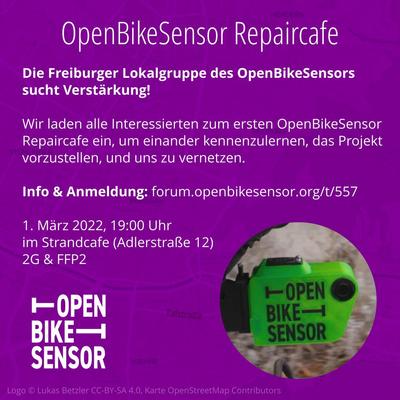 Open Bike Sensor Repaircafe 1. Die/Monat  19h im Strandcafe