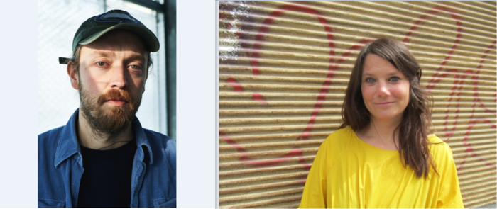 Zwei Fotos nebeneinander von Lea Susemichel und Philipp Winkler