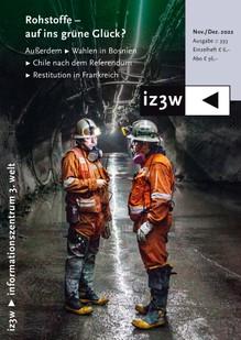 Cover Bild der IZ3W November Rohstoffe- auf ins grüne Glück