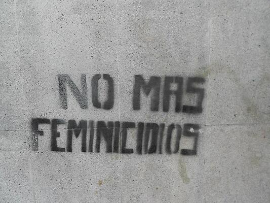 Graffito in Mexiko-Stadt: &quot;No más feminicidios&quot; (Kein Femizid mehr)