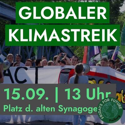 Sharepic: Globaler Klimastreik 15.09. | 13 Uhr - Platz der alten Synagoge