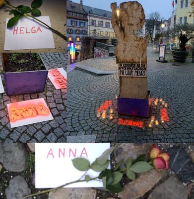 Fotocollage anlässlich des Rundgangs zu Femiziden 