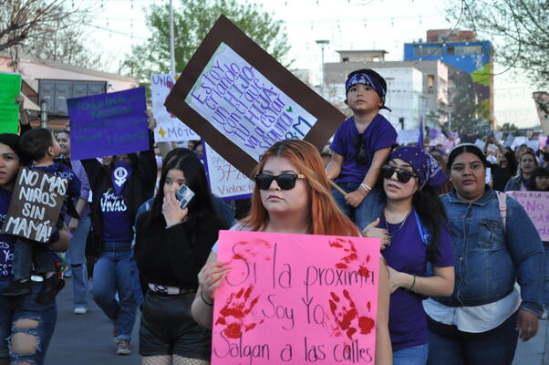  feministischer Kampftag - Protestmarsch in Ciudad Juarez 