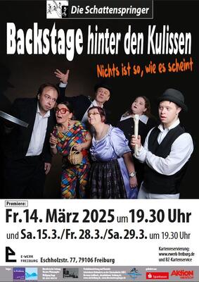 Plakat &quot;Backstage hinter den Kulissen&quot; Schattenspringer 2025