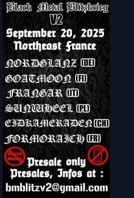 Line-Up des geplanten NSBM Festivals in Ostfrankreich am 20.09.2025