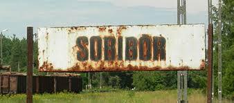  Schild des Rangierbahnhofes der Häftlingstransporte von Sobibór