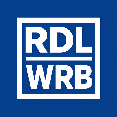 Logo des RDL Wochenrückblick_weiße Schrift auf blauem Grund