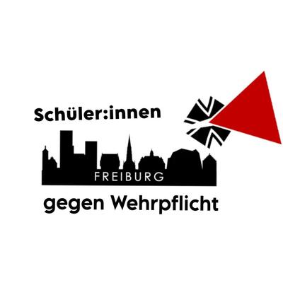 Schüler:innen gegen Freiburg mit rotem Dreieck was in das bundeswehr kreuz sticht