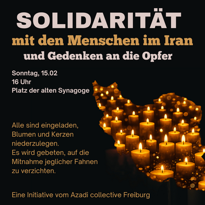Solidarität mit den Menschen im Iran und Gedenken an die Opfer