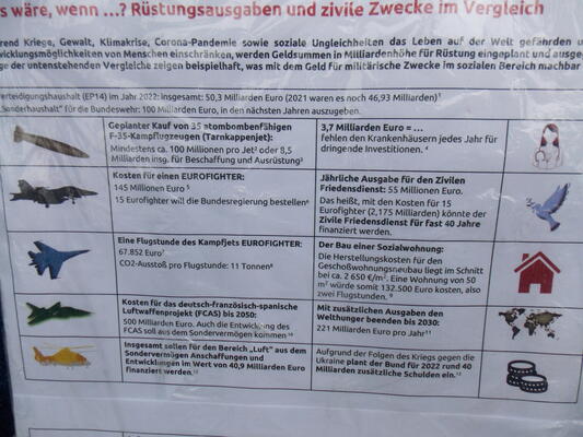 Vergleich Rüstungsausgaben - Sozialeausgaben 