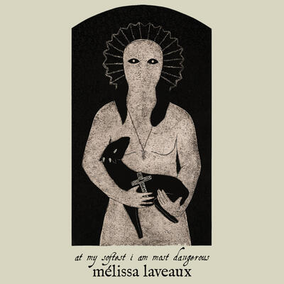 Es ist das ALbumcover von Mélissa Laveaux. Darauf ist ein helles Wesen, das so etwas wie einen Heiligenschein trägt und ein dunkles Lamm im Arm hält. Das Wesen hat eine Kette mit kleinem Kreuz und hält über dem Lamm ein großes Kreuz. 