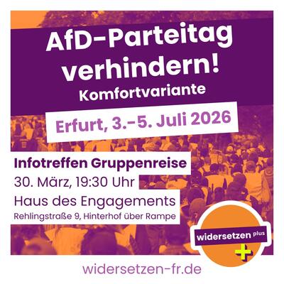 Infotrefen Gruppenteise Mobilisierung AFD-Parteitag