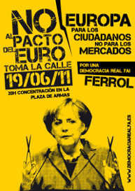 Protestplakat gegen Merkel 2011