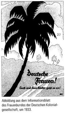 Abbildung aus einem Infoblatt des Frauenbundes der Deutschen Kolonialgesellschaft, ca. 1933