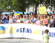 Teil Totale der 'Freiburger Kundgebung "we stand with Ukraine