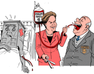 Präsidentin Dilma Roussef kappt die Infusion öffentlicher Gelder für das Gesundheitswesen...