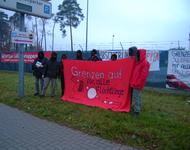 Protest vor dem alten Terminal vom Baden-Airpark am 09.12.2014