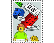 Briefmarke mit Lego-Bausteinen