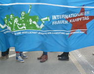 Demonstration zum Internationalen Frauen*kampftag in Freiburg.