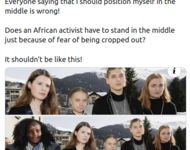 Die schwarze Klimaaktivistin Vanessa Nakate wurde aus einem mit anderen weißen Aktivistinnen ausgeschnitten