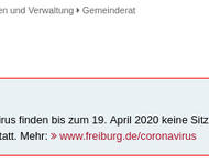 Screenshot Website Stadt Freiburg, 16.04.2020