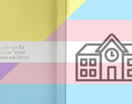 Trans und Non-Binary Flagge, Schulsysymbol, Geschlechtsneutrale Schul Toilette