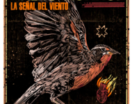 Das Logo von Radio Kurruf auf Chile: Ein Vogel mit roter Brust hebt seine Flügel. 