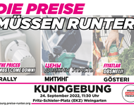 Die Preise müssen runter - Kundgebung in Weingarten