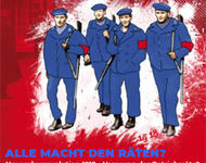 Blaue Jungs mit roten Fahnen. Buch-Cover Klaus Gietinger / Unrast-Verlag