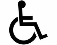 Stilisierter Mensch im Rollstuhl