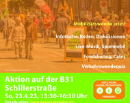 WendeTische Für eine umwelt- und sozialgerechte Zukunft - Keine Autobahn durch Freiburg Mobilitätswende jetzt! Aktionen auf der B 31/ Schillerstraße So. 24.03. 13.30 Uhr-16.30 Uhr