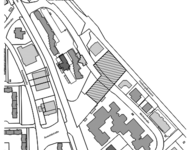 Auschnitte des Lageplan  des Baugrundstücks der FSB in der Wirthstr. in Freiburg-Landwasser
