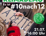 Plakat zur Demo "Es ist 10nach12" von FFF Freiburg