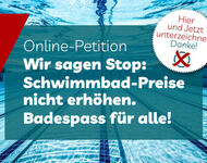 Online-Petition: Schwimmbad-Preise nicht erhöhen. Badespass für alle!