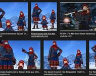 ERgebnis der Bildersuche im Web: Drei Figuren in traditioneller samischer Kleidung aus dem Game Final FAnstasy