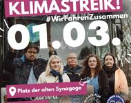 sharepic: Bundesweiter Klimastreik #WirfahrenZusammen 01.03. Platz der alten Synagoge 11 Uhr - Fridays For Future/ wir fahren zusammen