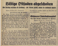 Faksimile Zeitungsausriss des "Alemannen" vom 28.Oktober 1938 zu von der SS/SD/Reichbahn organisierten "Polenaktion""
